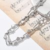 304 Stainless Steel Oval Heart Link Chain Necklaces for Women NJEW-B123-01P-2
