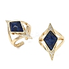Brass Micro Pave Cubic Zirconia Cuff Rings for Women GG-CBA7610-11G-02-4