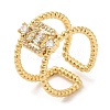 Rack Plating Brass Hollow Cuff Rings RJEW-D008-21G-1
