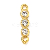 Brass Pave Cubic Zirconia Three Flat Round Links Connector Charms KK-P277-52A-A-3