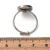 Adjustable 304 Stainless Steel Cuff Ring Components STAS-D372-08P-04-3