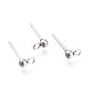 Non-Tarnish 304 Stainless Steel Ball Stud Earring Findings STAS-M274-009-P-1