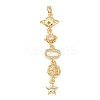 Tassel Brass Micro Pave Clear Cubic Zirconia Big Pendants KK-L271-01G-09-1