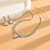 Teardrop Alloy Crystal Rhinestone Pendant Necklaces & Stud Earrings Sets FS-WG3BBCC-01-2