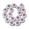 Hand Painted Oval Porcelain Beads PR-CBA03B0-01D-4