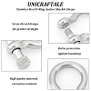 10Pcs 304 Stainless Steel D-Ring Anchor Shackle Clasps STAS-UN0039-91-5
