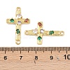 Brass Pave Colorful Cubic Zirconia Cross Links KK-G544-21G-3
