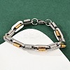 201 Stainless Steel Twisted Chain Bracelets for Women BJEW-B143-12GP-2