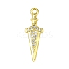 Brass Micro Pave Clear Cubic Zirconia Pendants KK-L238-14G-1
