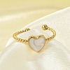 304 Stainless Steel Enamel Cuff Rings for Women LS-RJEW-G338-04G-01-3