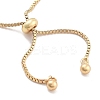 Brass Pave Clear Cubic Zirconia Flat Round Box Chain Slider Bracelets BJEW-YWC0002-12B-G-3