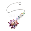 Glass Flower Hanging Suncatchers HJEW-C009-01F-2