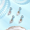 Leaf 304 Stainless Steel & Natural Tourmaline Pendant Decorations HJEW-JM03906-01-1