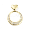 Rack Plating Brass Micro Pave Clear Cubic Zirconia Pendants KK-H474-19G-03-1