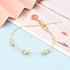Adjustable Brass Beaded Slider Bracelets for Women BJEW-T022-24G-1