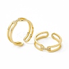 Ion Plating(IP) 304 Stainless Steel Cubic Zirconia Cuff Ring for Women RJEW-C060-27G-4