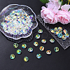 Electroplated Glass Connector Charms EGLA-YW0003-02-2