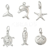 6Pcs 6 Styles Rack Plating Brass Charms KK-YW0003-94-1