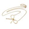 Ion Plating(IP) 304 Stainless Steel Cable Chain Bowknot Pendant Necklaces NJEW-Z041-02G-01-2