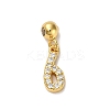 925 Sterling Silver Micro Pave Clear Cubic Zirconia European Dangle Charms STER-A045-01G-6-1