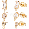 30Pcs 3 Style Brass Cubic Zirconia Stud Earring Findings KK-BBC0012-68-1