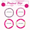 4Pcs 4 Style Acrylic Chunky Curved Tube Stretch Bracelet Sets BJEW-SW00074-01-7