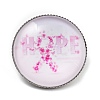 Breast Cancer Awareness Ribbon Glass Brooches LS-JEWB-L019-01D-1