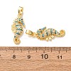 Brass Micro Pave Deep Sky Blue Cubic Zirconia Pendants X-CU-CBA9AB3-39G-3
