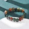 Natural Indian Agate Faceted Beaded Stretch Bracelets for Women BJEW-K251-07D-2
