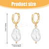 1 Pair Plastic Pearl Dangle Hoop Earrings EJEW-FI0002-23-2