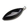 Natural Black Banded Agate(Dyed & Heated) Big Pendants G-F820-06P-2