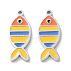 304 Stainless Steel Enamel Pendants STAS-M102-12C-P-1