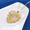 Brass Micro Pave Clear Cubic Zirconia Heart Pendant Necklaces for Women NJEW-S438-07C-G-3