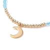 Star & Moon Pendant Necklaces Set for Teen Girl Women NJEW-JN03738-04-7