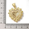 Heart Rack Plating Brass Micro Pave Clear Cubic Zirconia Pendant X-KK-U019-18G-03-3