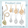 6Pcs 6 Styles 304 Stainless Steel Starfish Empty Macrame Pouch Pendant Necklace Making NJEW-AR00003-2