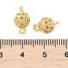 Brass Micro Pave Cubic Zirconia Connector Charms KK-U056-03G-3