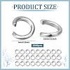 2000Pcs 304 Stainless Steel Open Jump Rings STAS-ME0001-15-2