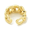 Brass with Cubic Zirconia Open Cuff Rings for Women RJEW-U011-11G-3