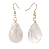Natural Shell Teardrop Dangle Earrings X-EJEW-JE04953-2