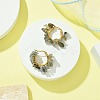 Natural Labradorite Chips Braided Hoop Earrings EJEW-JE04940-19-3