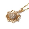 Brass Micro Pave Clear Cubic Zirconia Pendant Necklaces for Women NJEW-E106-05KCG-02-1