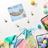 16Pcs 2 Style Flower with Word Wood M1R/M1L Pendant Locking Stitch Markers HJEW-AB00646-6