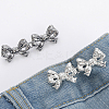 8 Sets 4 Colors Bowknot Shape Alloy Adjustable Jean Button Pins FIND-AN0001-47-5