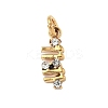 304 Stainless Steel Micro Pave Cubic Zirconia Charms STAS-D364-01G-3