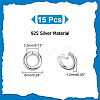15Pcs 925 Sterling Silver Open Jump Rings STER-PH0001-41-2