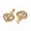 Brass Cubic Zirconia Pendants ZIRC-I062-20G-3