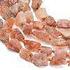 Raw Rough Natural Gold Spot Sunstone Beads Strands G-A322-B10-01-3