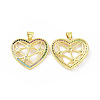 Brass Micro Pave Cubic Zirconia Pendants ZIRC-P106-04G-01-1