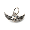 925 Sterling Silver Angel Wings Heart Charms STER-L066-04AS-1